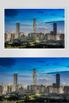 深圳罗湖三剑客城市建筑风光高清图片