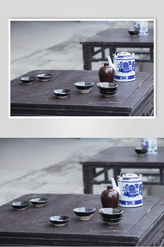 老上海的路边大碗茶高清图片