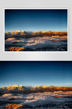 阳光下的云山云海风景图片