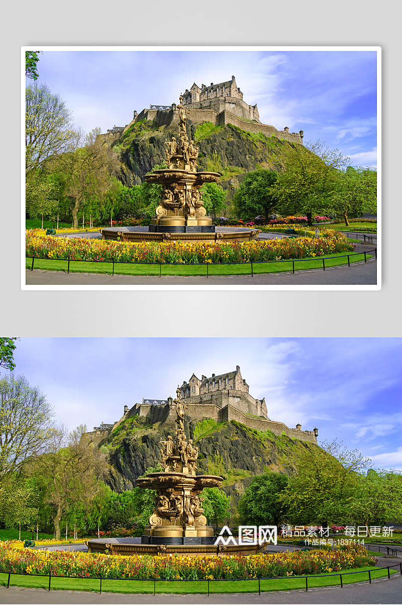 雄伟欧洲城堡古堡摄影素材图片素材