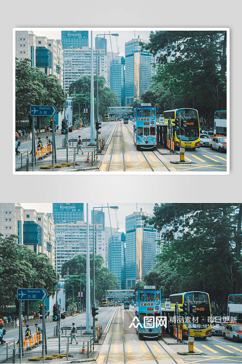 香港风景人行道高清图片素材