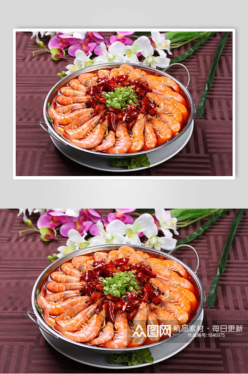 美食香辣虾摄影背景图片素材
