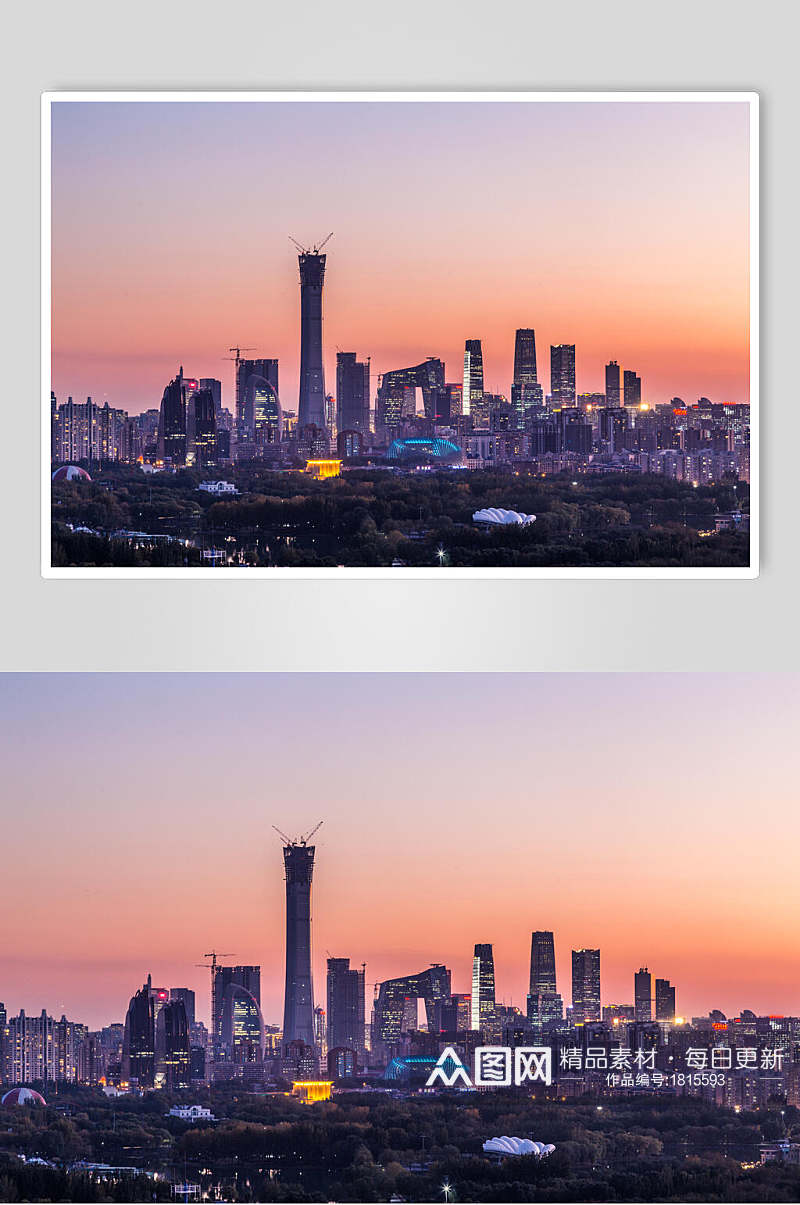 北京风光建筑夜景晚霞高清图片素材