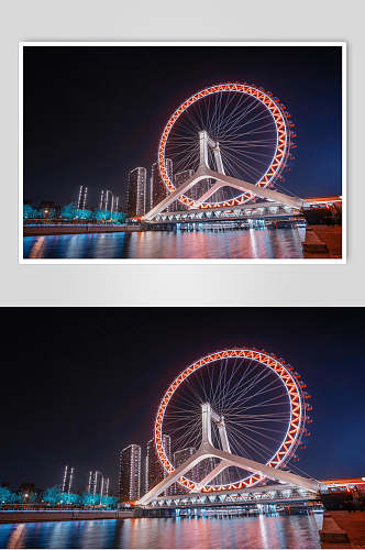 美丽天津城市风光摄影背景元素素材图片