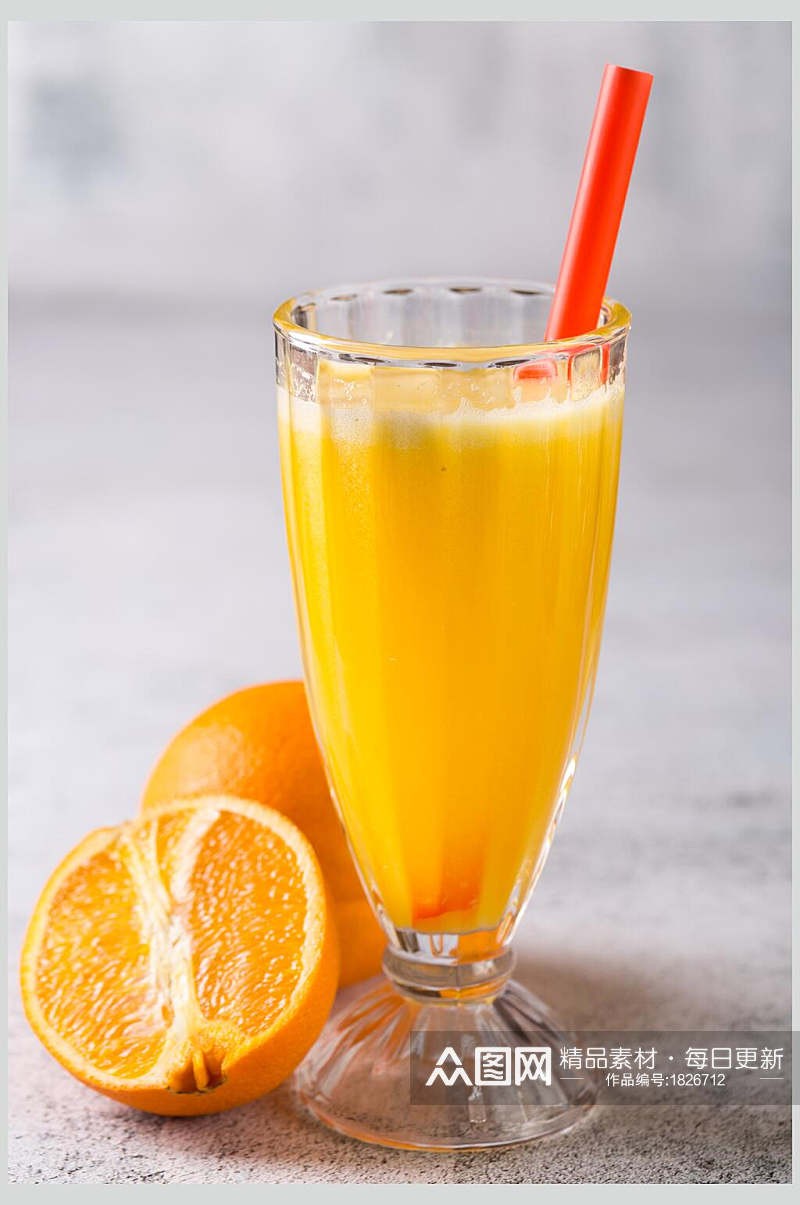 鲜榨橙汁果汁饮料图片素材