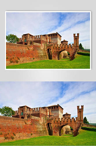 雄伟欧洲城堡古堡摄影背景图片