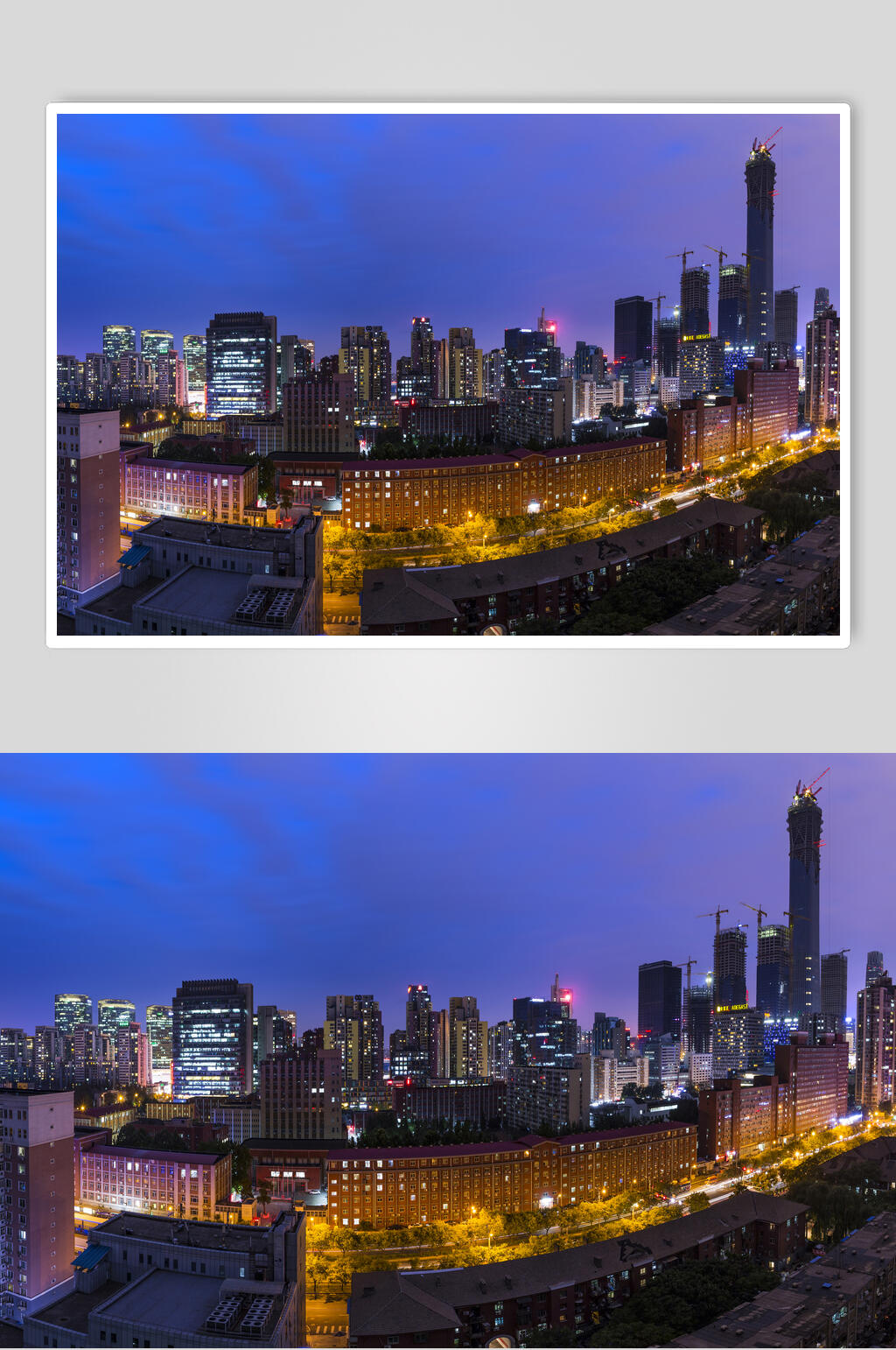 北京风光城市建筑繁华夜景图片素材