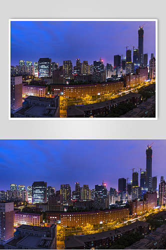北京风光城市建筑繁华夜景图片