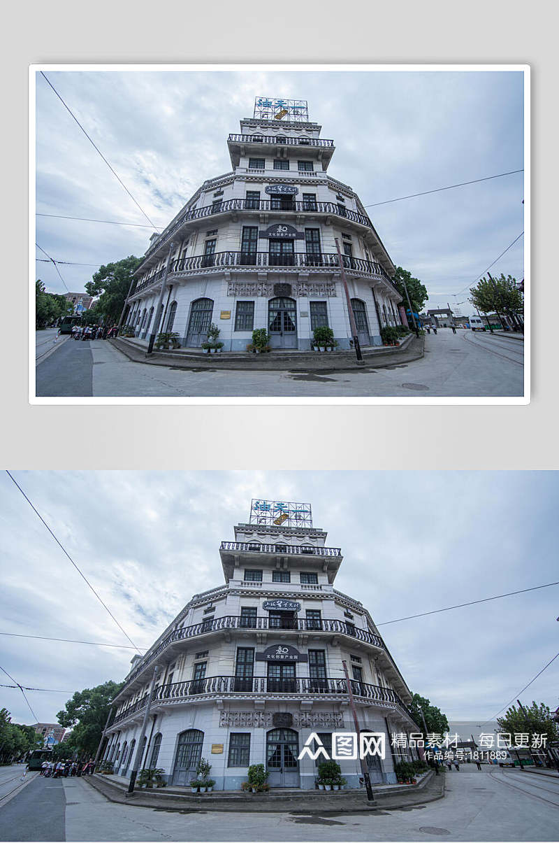老上海欧式建筑全景图片素材