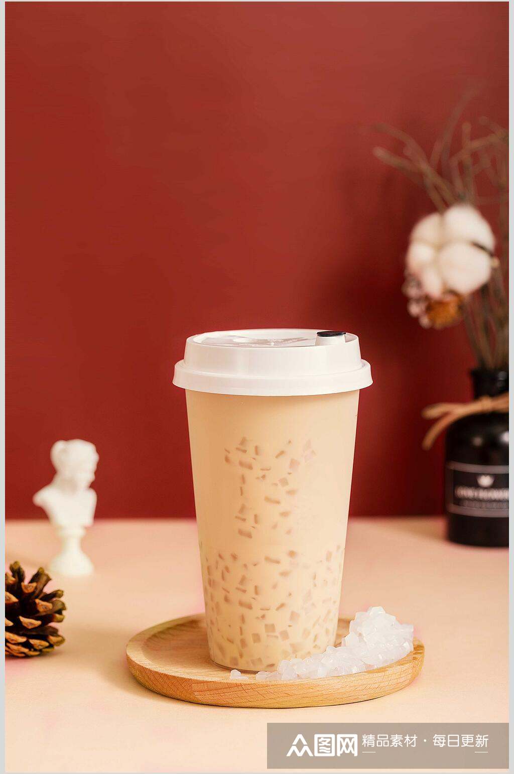 夏日清凉布丁鲜奶奶茶水果茶摄影图片素材