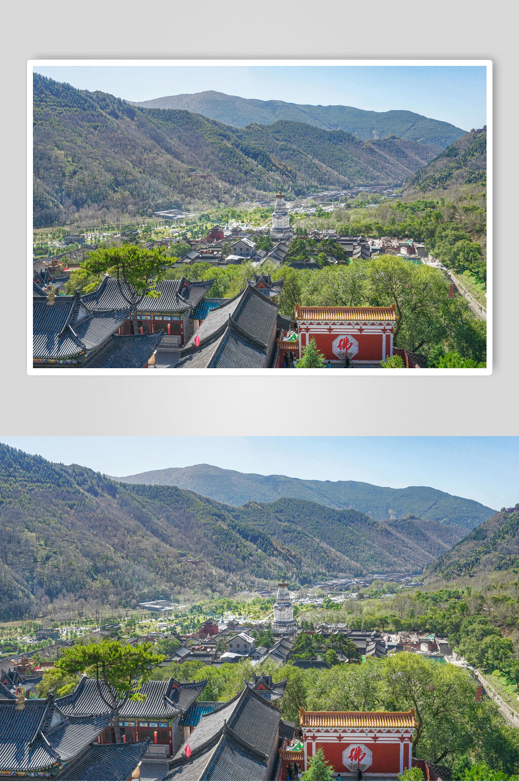 五台山塔院寺俯视图片素材