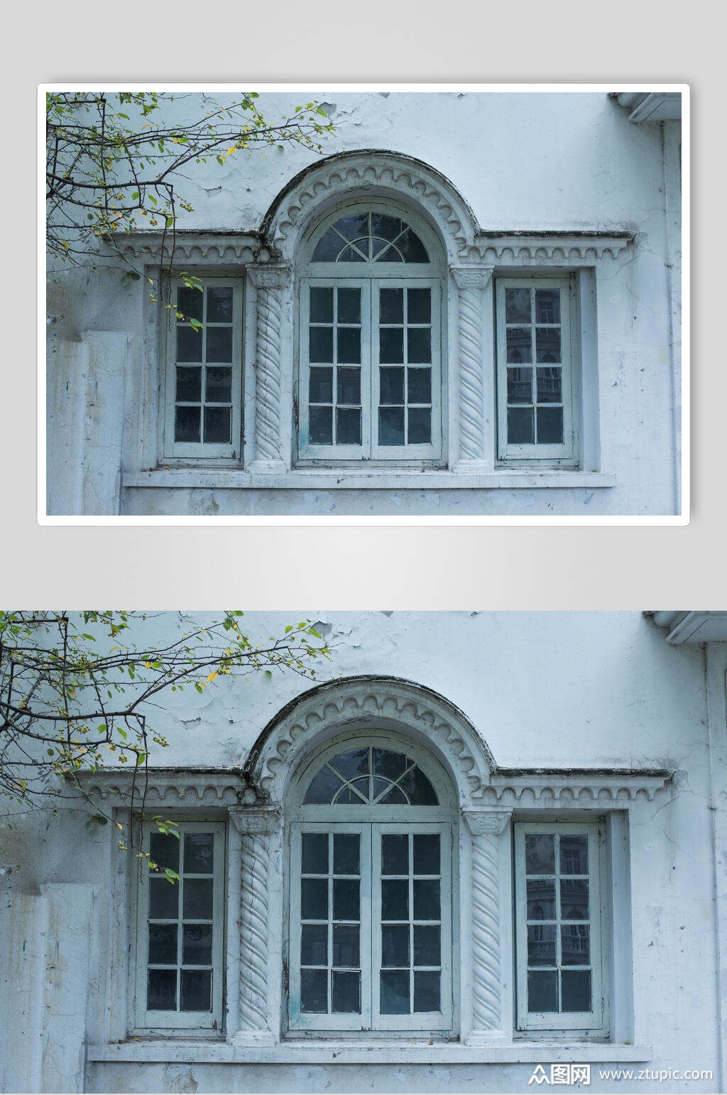 老上海欧式建筑窗户摄影图片