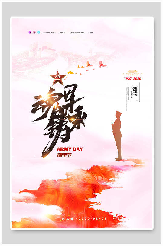 中国解放军八一建军节海报
