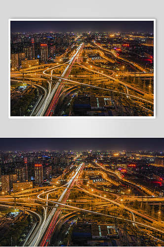 北京风光建筑立交桥夜景高清图片
