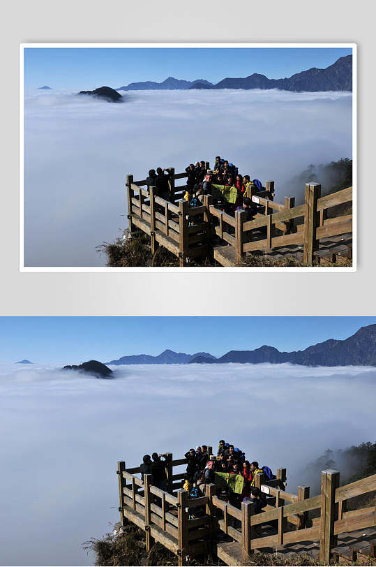 成都大邑縣西嶺雪山景區(qū)的云霧高清圖片