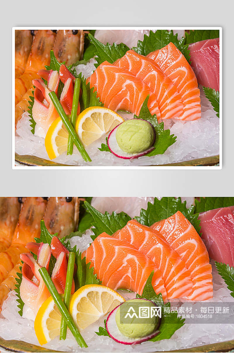 日式料理三文鱼图片素材