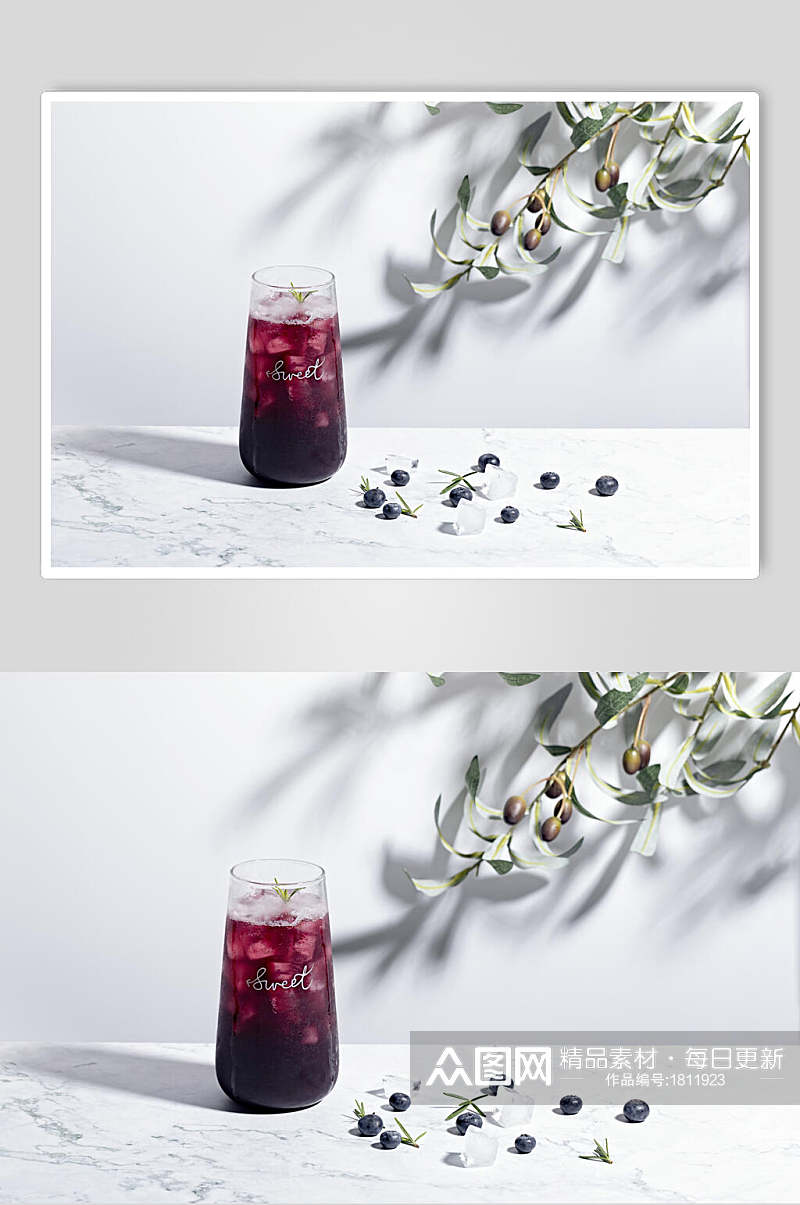 蓝莓果汁冷饮图片素材