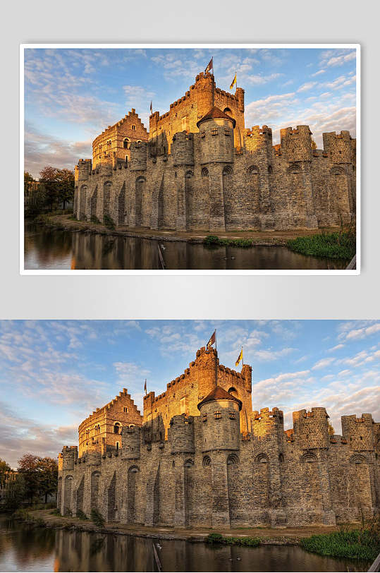雄伟欧洲城堡古堡摄影背景图片