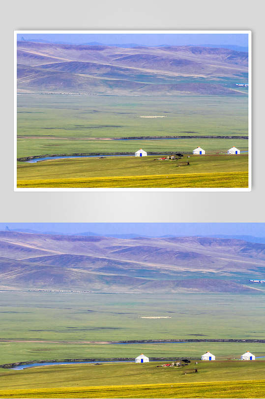 呼伦贝尔草原蒙古包远景高清图片