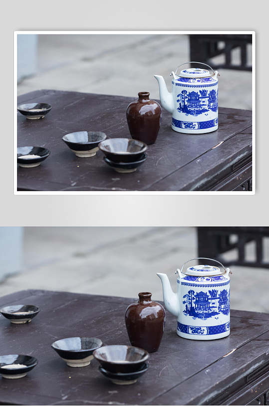 复古风老上海的路边大碗茶高清图片