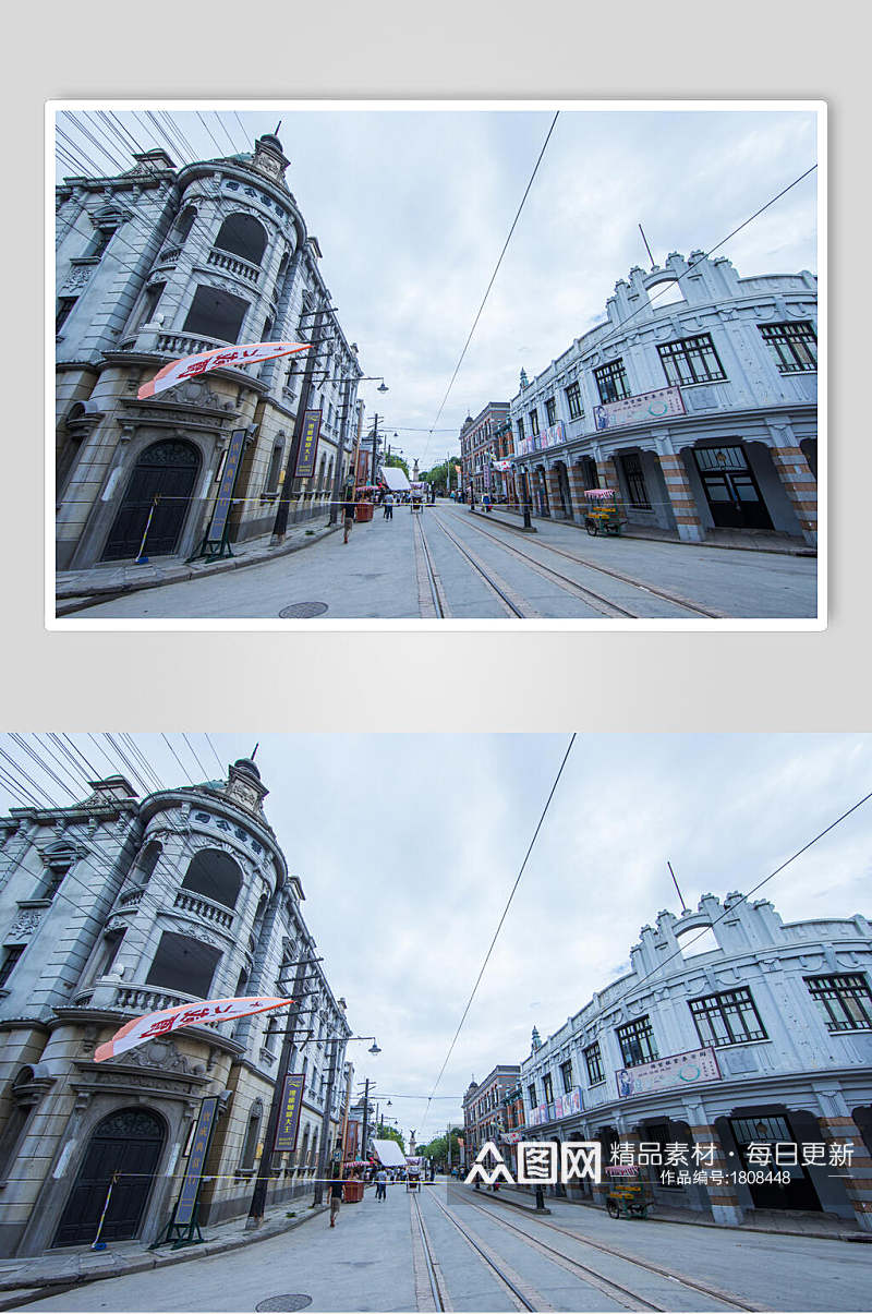 老上海影视场景老式建筑高清图片素材