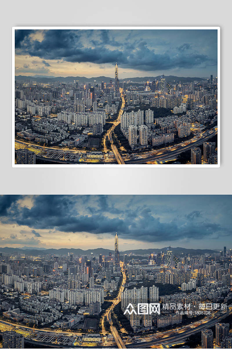 深圳高空城市超清晰大图图片素材