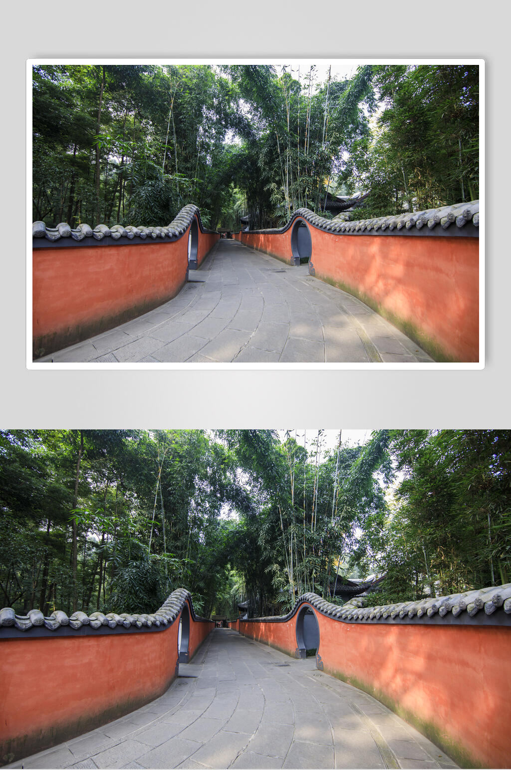 中国风红色围墙通道高清图片素材