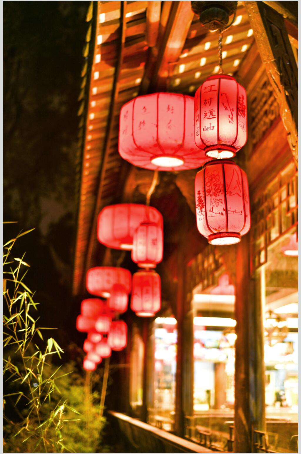 美丽的锦里夜景图片素材