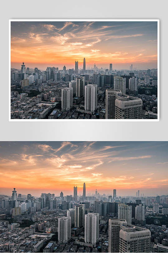 深圳城市建筑风光晚霞图片