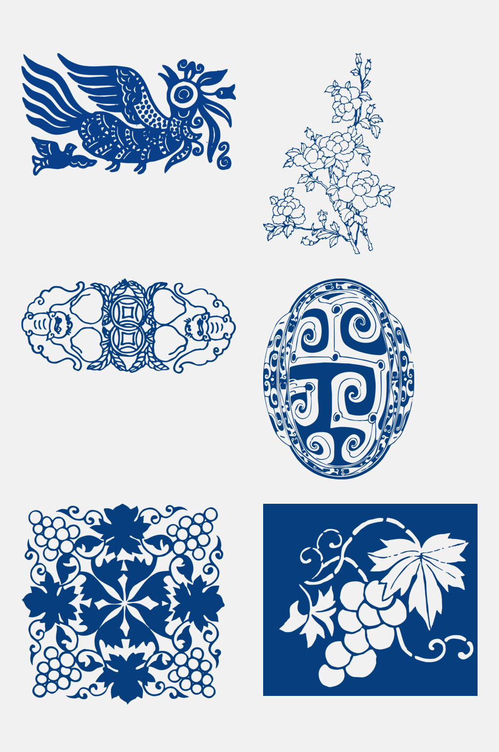 青花瓷底纹图案免抠元素素材 设计元素素材下载 众图网