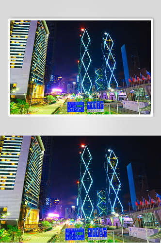深圳标志建筑夜景全景图片
