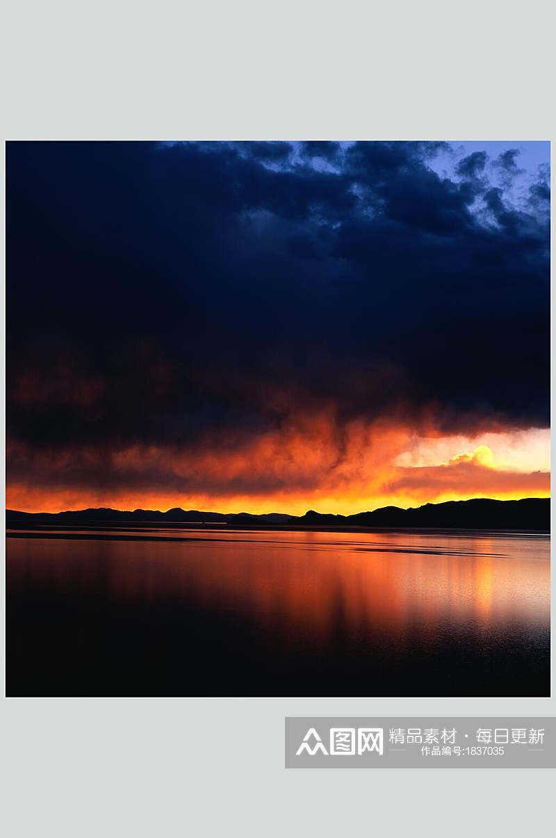 夜景湖泊湖面摄影图片素材