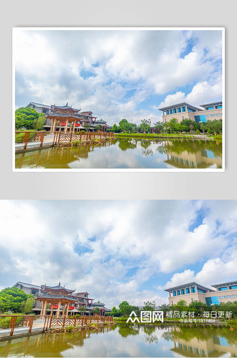 广西民族村山水风光高清图片素材