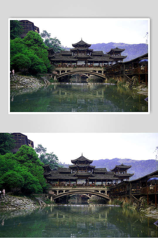 中国特色名城塔楼苗寨风景图片