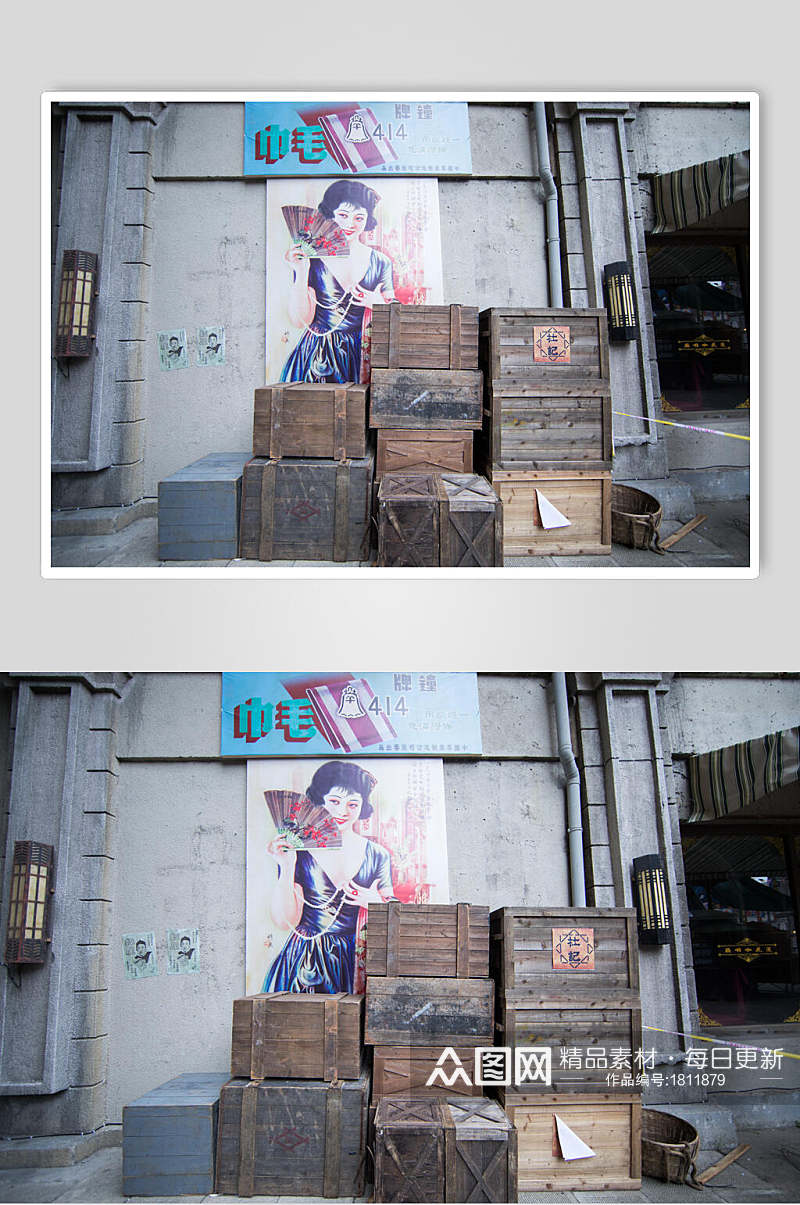 老上海电影场景箱子高清图片素材