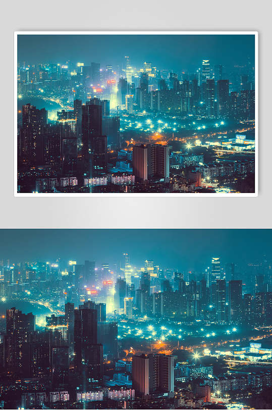 城市夜景撩人全景高清图片