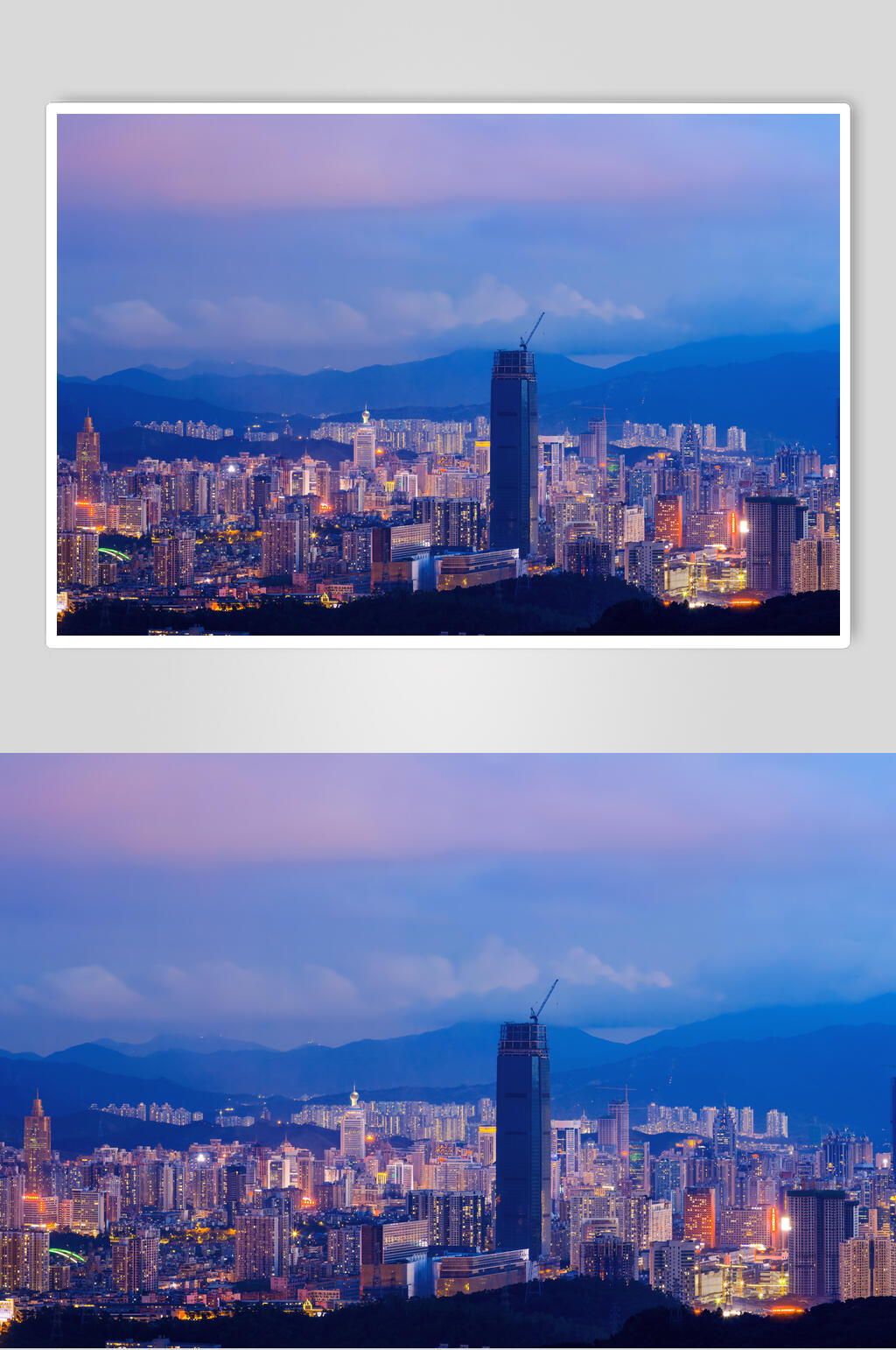 华灯初上城市夜景高清图片素材