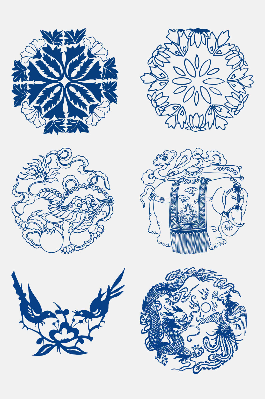 昂贵青花瓷花纹图案素材设计元素素材模板下载 编号 众图网