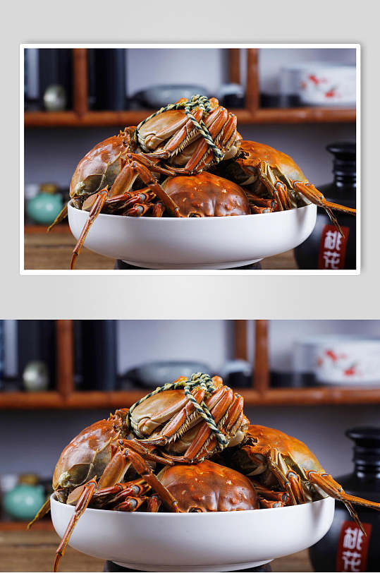 清蒸螃蟹大闸蟹特写美食图片