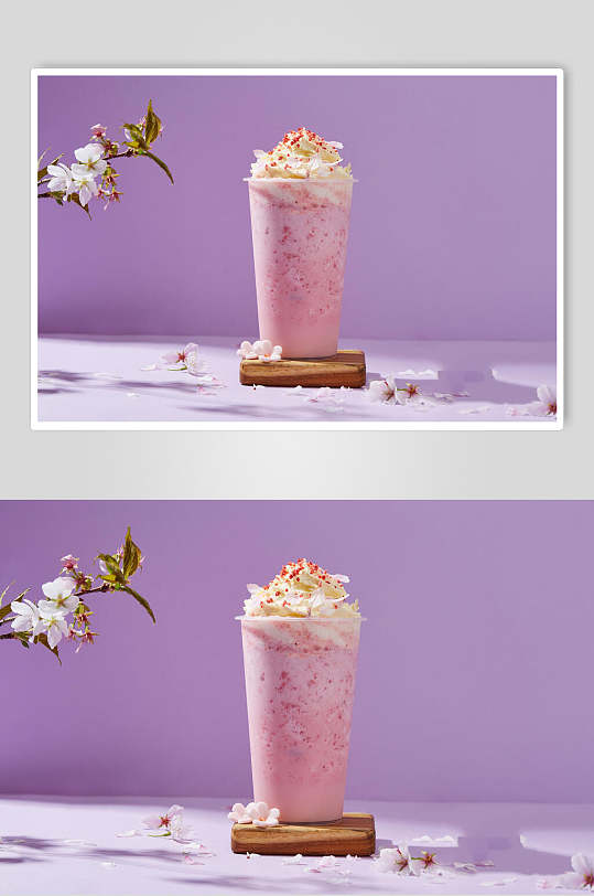 樱花冰淇淋奶茶饮品高清图片