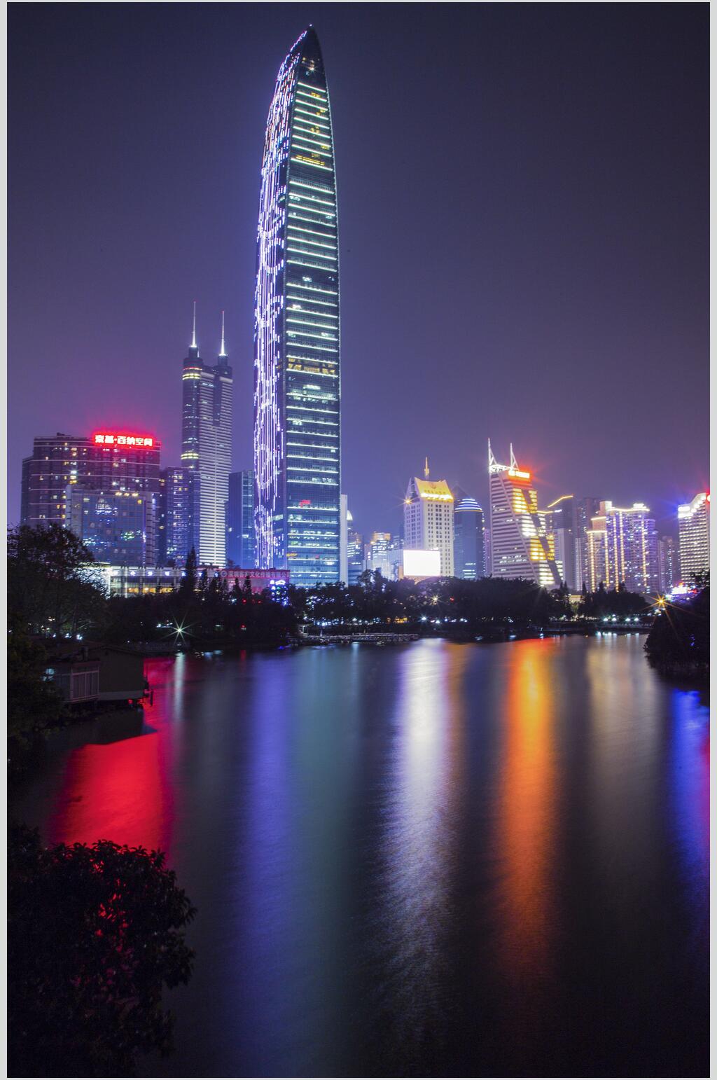 夜景深圳高楼建筑高清图片素材