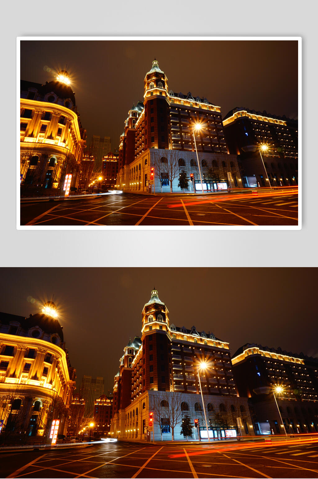 天津城市风光夜景摄影背景元素图片素材