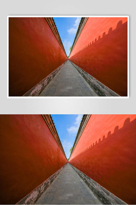 天坛祈年殿外后院红墙高清图片