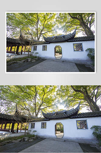 中国元素古建筑围墙图片 摄影图