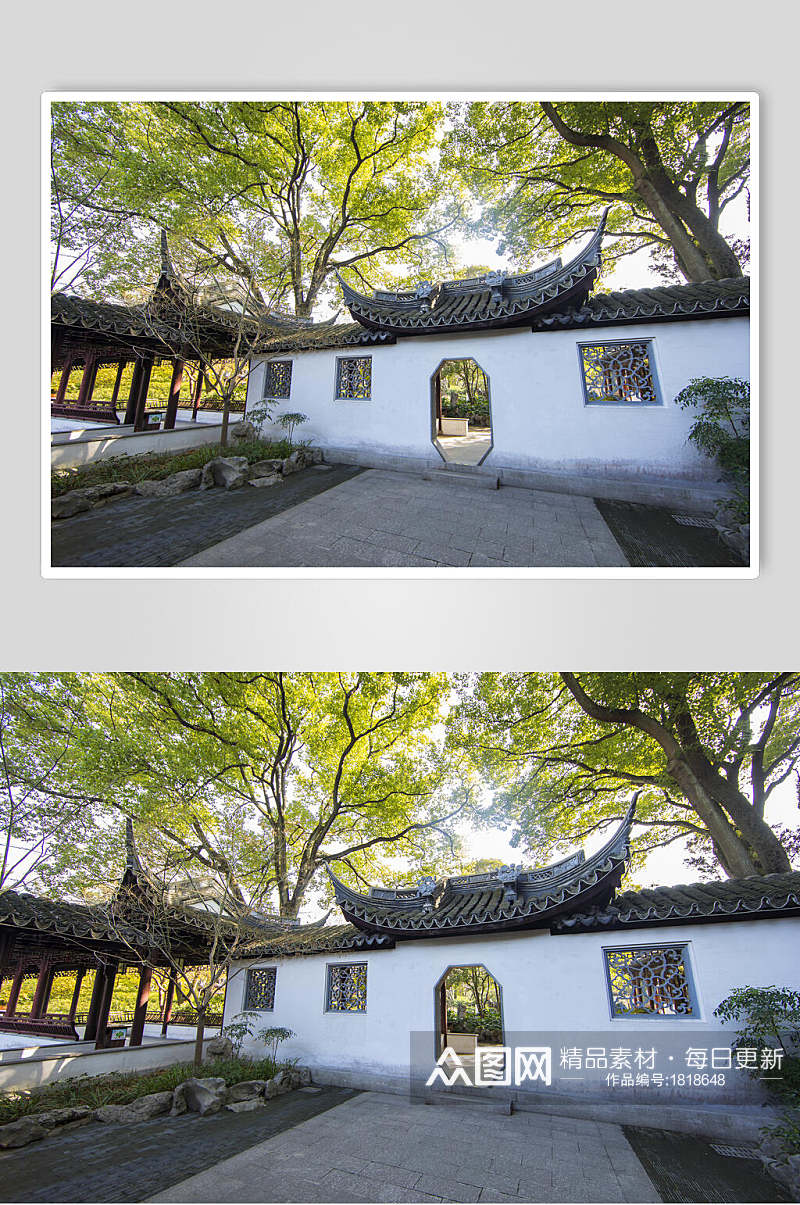 中国元素古建筑围墙图片 摄影图素材