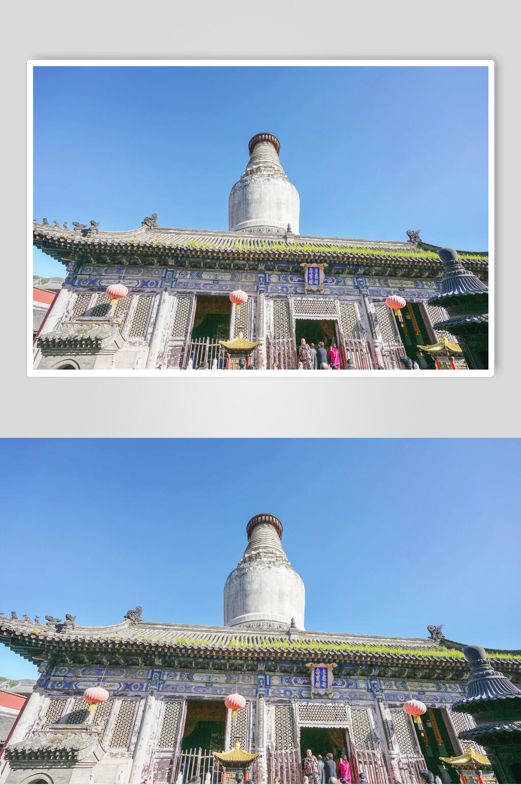 五台山大塔院寺白塔全景图片素材