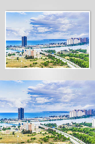 广东省惠州市惠东县港口镇双月湾的海景公寓高清图片