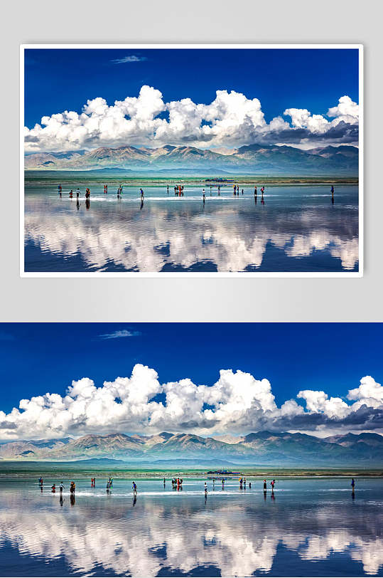 茶卡盐湖摄影素材图片