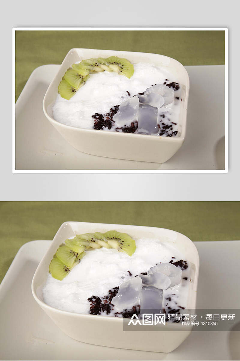 仙草猕猴桃椰奶甜品图片素材