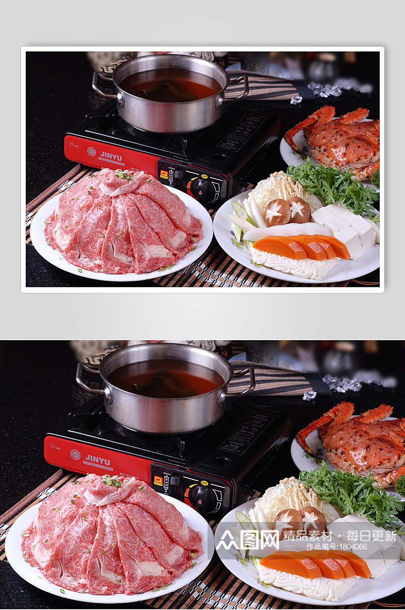 松板牛肉涮涮锅高清图片素材